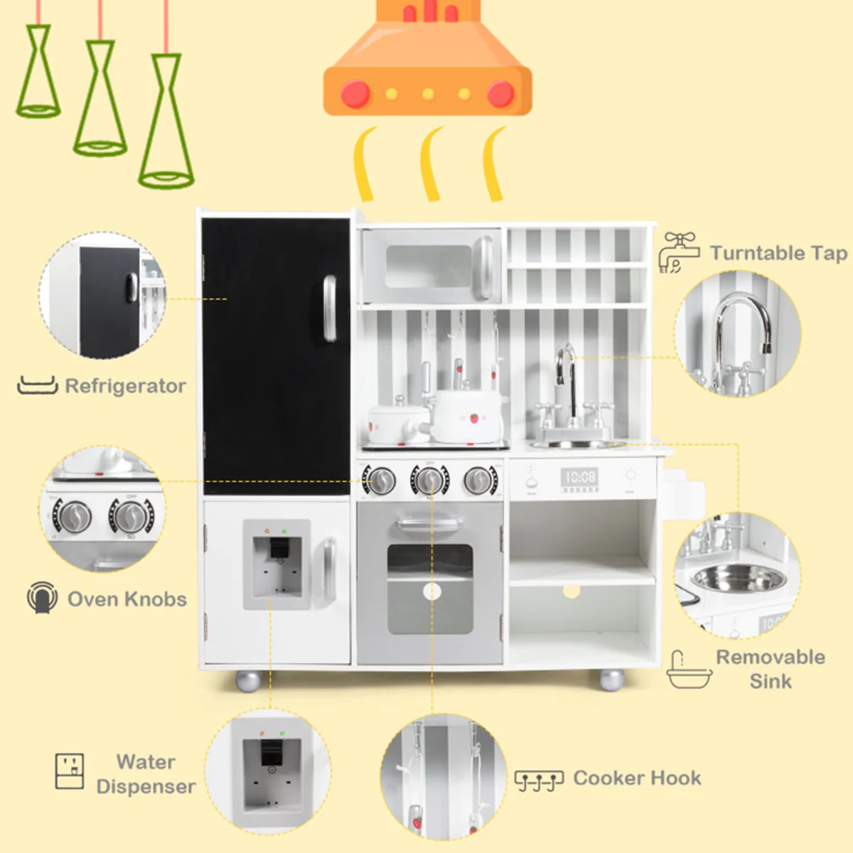 Wooden Pretend Play Kitchen with Sound - Image 7