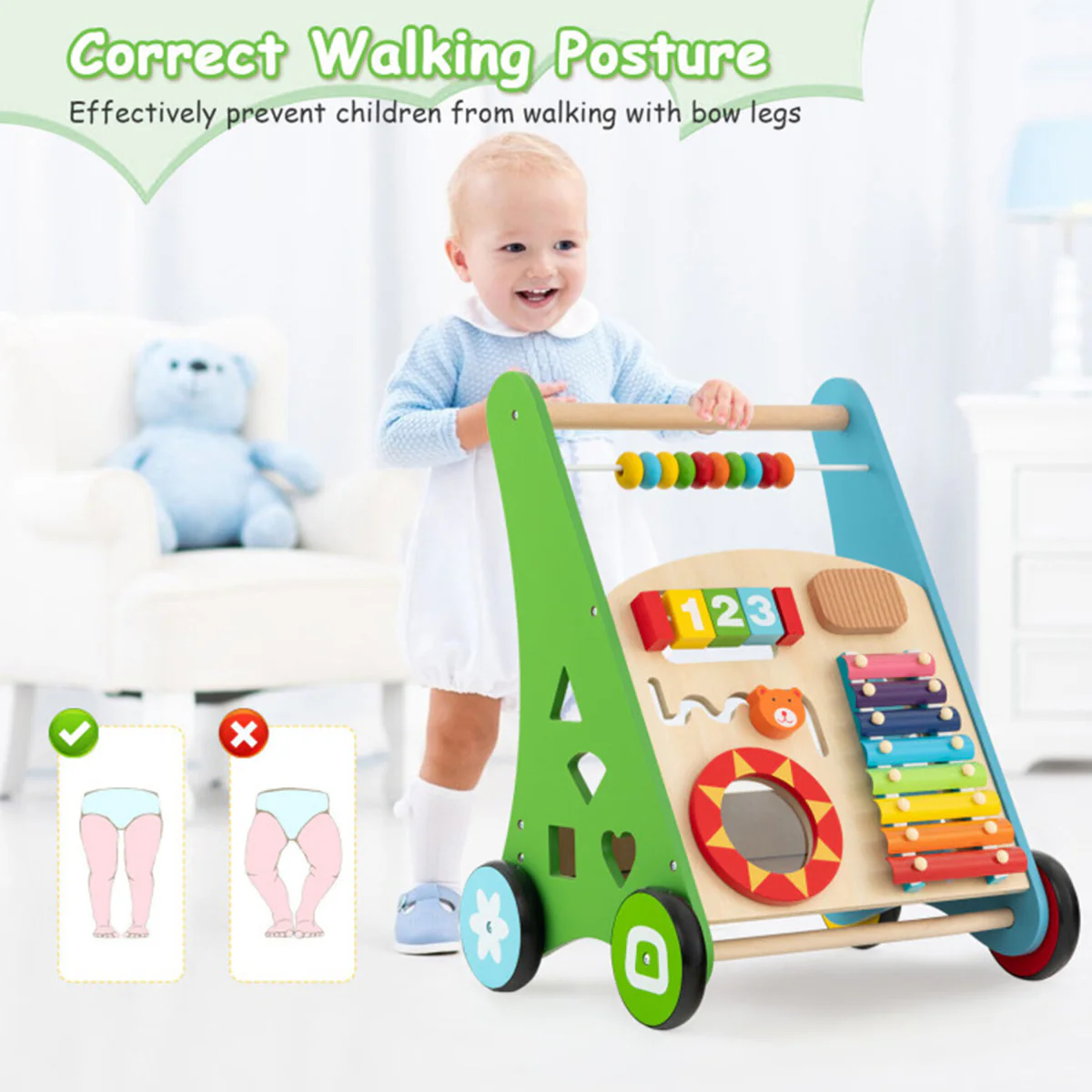 Wooden Push Walker Activity Center - Image 6