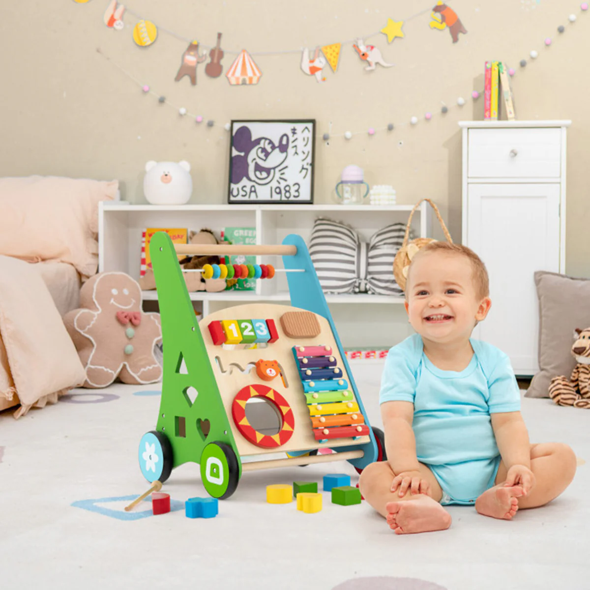 Wooden Push Walker Activity Center - Image 9